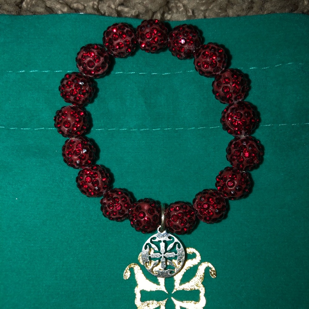 Rustic Cuff Kids Red Sparkly Bracelet